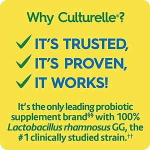 Culturelle Health & Wellness Daily Probiotic Supplement for Men & Women, Helps Support Your Immune System, Occasional Diarrhea, Gas & Bloating, 15 Billion Cfus, Non-Gmo, 50 Count