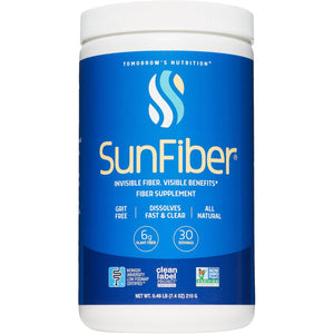 Tomorrow'S Nutrition, Sunfiber, Prebiotic Fiber Supplement for Digestive Health, GLP-1 Friendly, Low FODMAP, Gluten-Free, Unflavored, 30 Servings