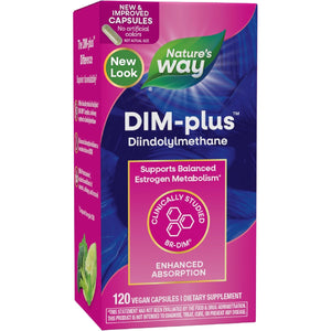 Nature'S Way Dim-Plus DIM Supplement, Br-Diindolylmethane 100 Mg per 2- Capsules, Supports Balanced Estrogen Metabolism, Prostate Function, and Premenstrual Breast Comfort*, 120 Vegan Capsules