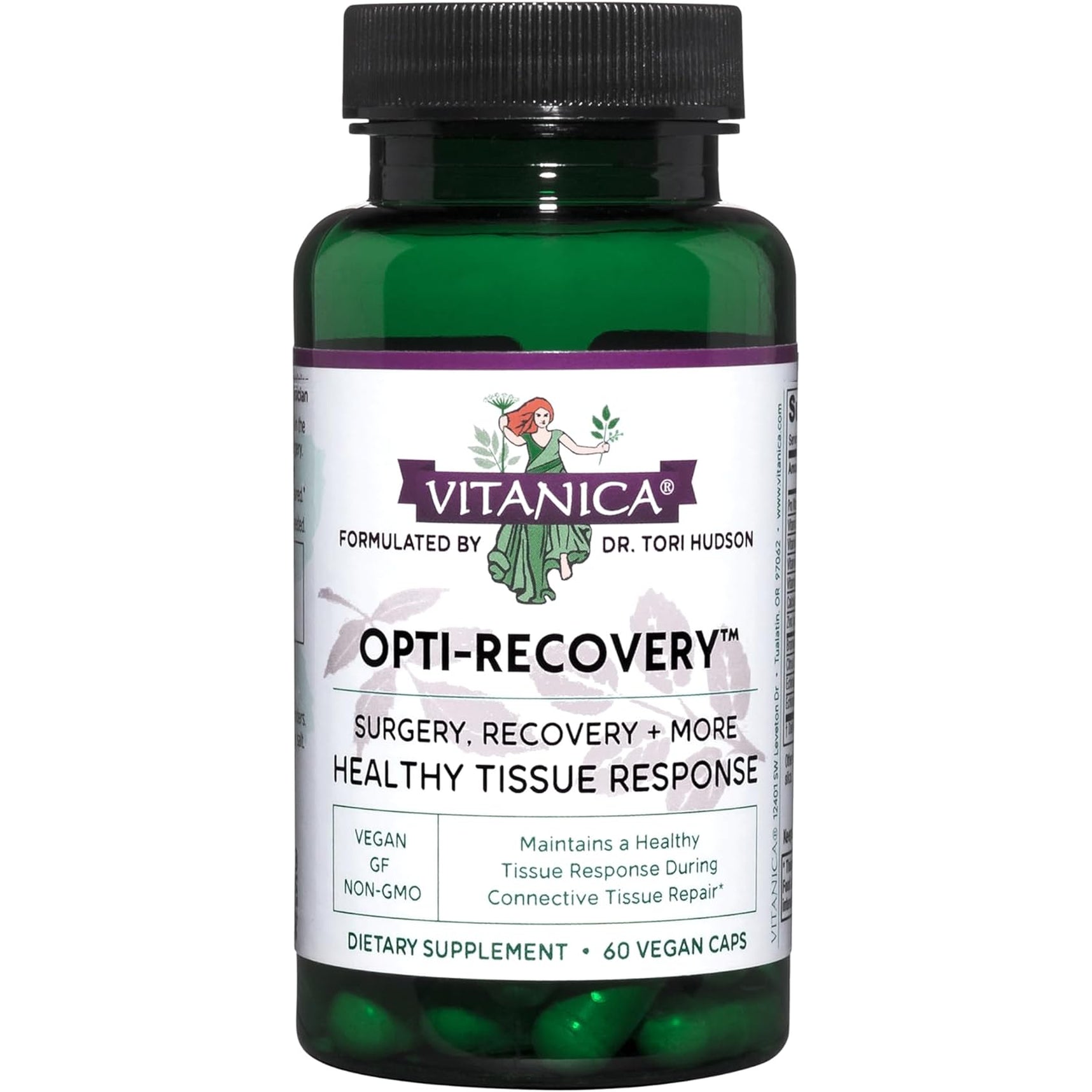Vitanica Opti-Recovery, Pre & Post Surgery Support, Wound Care, BBL, Tummy Tuck, C Section & Postpartum Vitamin Essentials Healing Support, Scar, Shoulder, Hysterectomy, Breast & Lipo, Vegan, 60 Caps