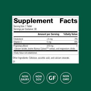 Standard Process Thymex - Cytosol Extract Dietary Supplement for Immune Health - Gluten-Free, Non-Dairy, & Non-Soy - 90 Tablets (90 Servings)
