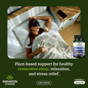 Swanson Apigenin – Sleep and Relaxation Supplement – Natural Support – 90 Caps, 50 Mg (Packaging May Vary)