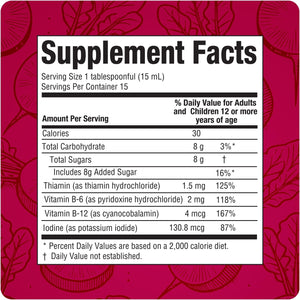 Ionized Radish Dietary Liquid Supplement with Iodine, Vitamin B1, B6 & B12, Wellness & Digestive Support, Helps Maintain Natural Energy & Nutrient Balance, 8 Fl Oz, Pack of 1