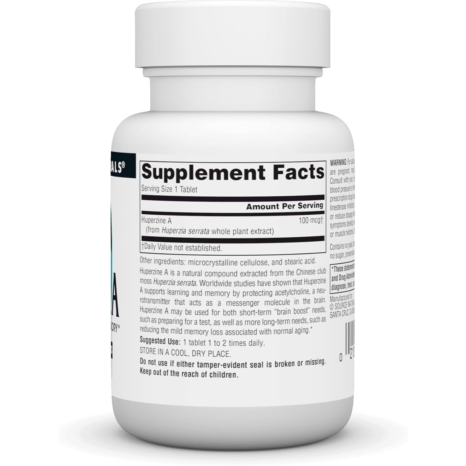 Source Naturals Huperzine A, for Learning and Memory*, 100Mcg - 120 Tablets