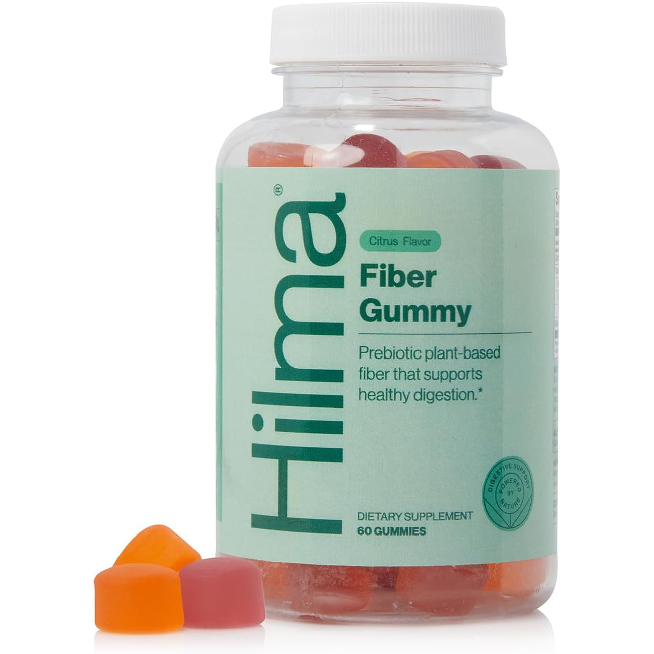 Hilma Prebiotic Fiber Gummies, Daily Fiber Supplement, Gummies for Adults, Supports Gut Health for Women and Promotes Regularity, Citrus Natural Flavor, FSA Eligible, 60 Count