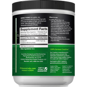 Fitness Labs German Creatine Monohydrate Powder | 500 Grams | Creapure Fitness Supplement | for Men & Women | Unflavored | 100 Servings