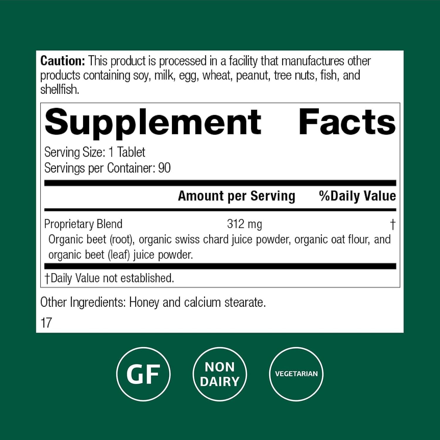 Standard Process Betafood - Supports Digestion & Intestinal Function with Beets - Aids a Healthy Heart & Liver Health - Gluten-Free, Non-Dairy & Non-Soy - 90 Tablets (90 Servings)