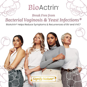 SIGNIFY NATURE Bioactrin Vaginal Probiotics for Women - Bacterial Vaginosis & Yeast Infection Treatment - BV Probiotic - Ph Vaginitis Support-28 Pills