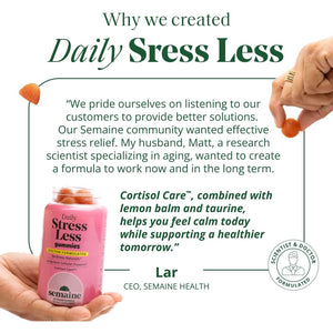 Semaine Stress Less Gummy with Cortisol Care™ 60 Count – Daily Support for Stress, Mood & Sleep