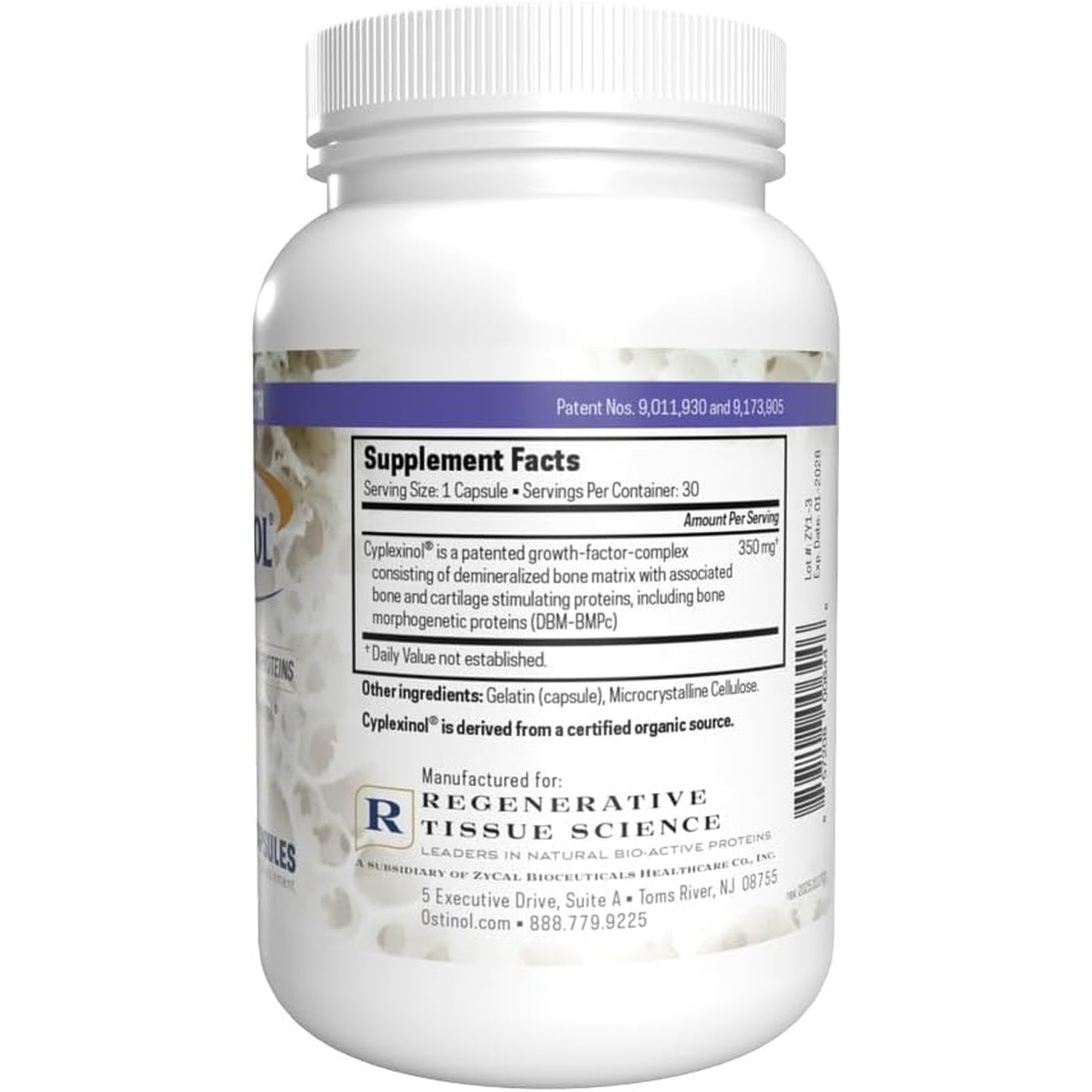 Zycal Bioceuticals Ostinol(Tm) 350 Bone & Joint Supplement with 350Mg of Cyplexinol® Bio-Active Protein Complex - for Moderate Bone Loss & Moderate Joint Disfunction - 30 Ct Capsules
