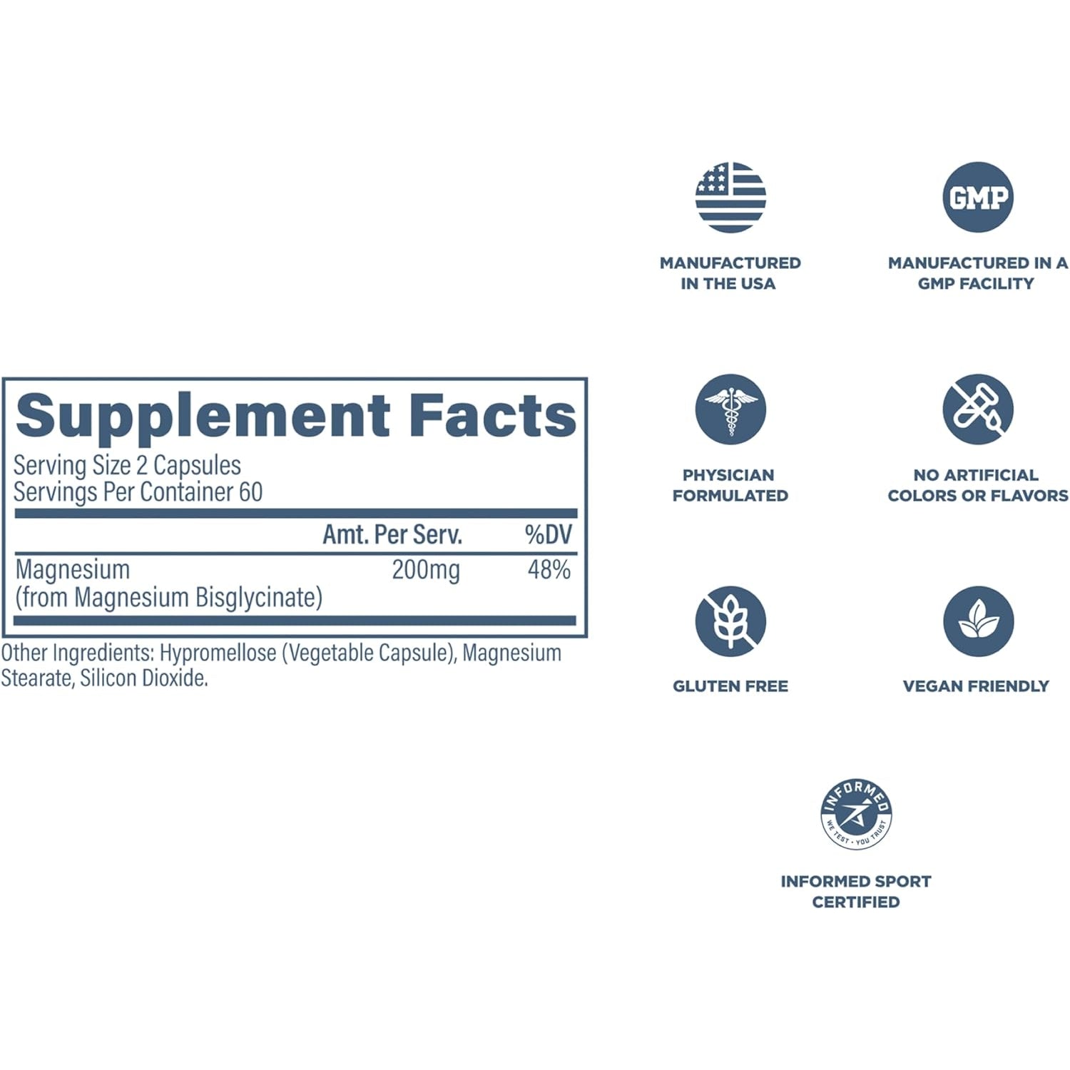 Revive MD Pure Magnesium Glycinate 200Mg – High Absorption Supplement for Relaxation, Stress Relief, Sleep & Memory Support – Promotes Strong Bones, Healthy Nerve & Muscle Function (60 Servings)