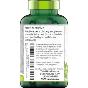 Tnvitamins Citrus Bergamot 2000Mg - 180 Capsules | Ultra Potent Citrus Bergamot Supplement 2000 Mg per 1 Capsule Serving | 6 Month Supply! | Non-Gmo | Made in the USA!