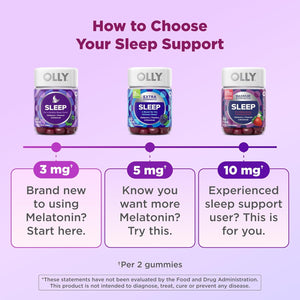 OLLY Max Strength Sleep Gummy, 10Mg Melatonin, L-Theanine, Chamomile, Lemon Balm, Sugar Free, Vegetarian Sleep Aid, Strawberry - 70 Count