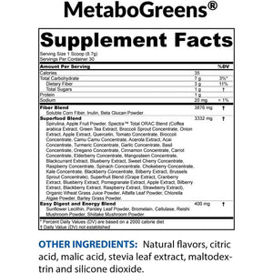 Biotrust Metabo Greens Superfood Powder - Super Greens Powder, Fruit & Veggie Blend with Clinically Studied Spectra - Non GMO, Soy Free, Gluten Free, Dairy Free, Energizing Berry Flavor (30 Servings)