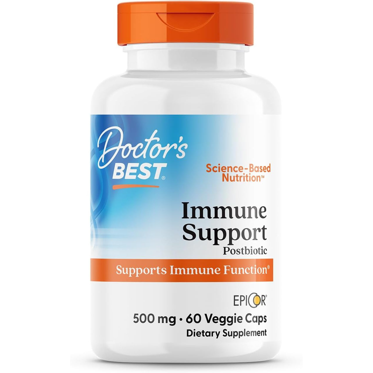 Doctors Best Epicor Immune Support Postbiotic Supplement - 500 Mg Dried Yeast Fermentate per Capsule, Immune & Gut Health Support for Men & Women, Non-Gmo, Gluten Free, Vegan - 60 Veg Caps