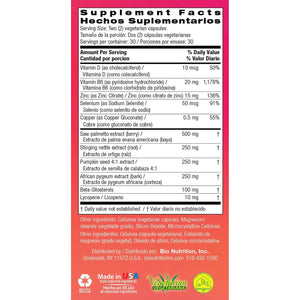 Bio Nutrition Prostate Wellness with Pumpkin Seed Extract 60 Capsules