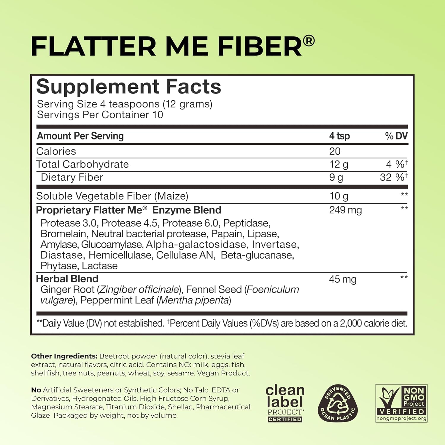 HUM Flatter Me Fiber Supplement for Women & Men, Prebiotics & Digestive Enzymes to Support Weight & Bloating, Digestive & Gut Health, Fiber Powder Drink Mix, Strawberry Lemon - 10 Servings