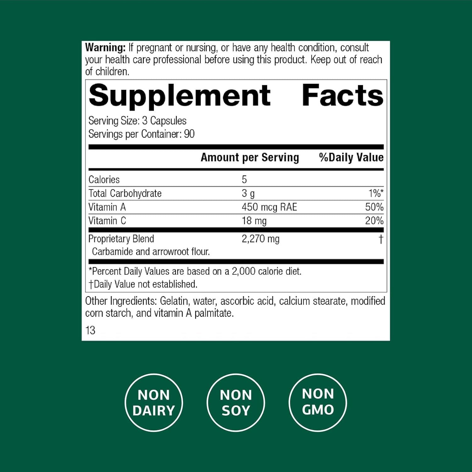 Standard Process A-C Carbamide - Supports Healthy Excretion of Urine & Cellular Fluid Levels - Contains Vitamin a & Antioxidant Vitamin C - Gluten-Free, Non-Dairy & Non-Soy - 270 Capsules