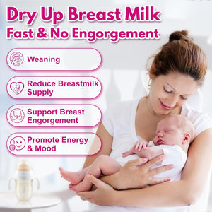 Dry up Breastmilk Fast, Dry up Milk Supply, Stop Breastfeeding Products for Women, Stopper Pumping & No Engorgement, Fast Milk Flow Reduction, 90 Capsules