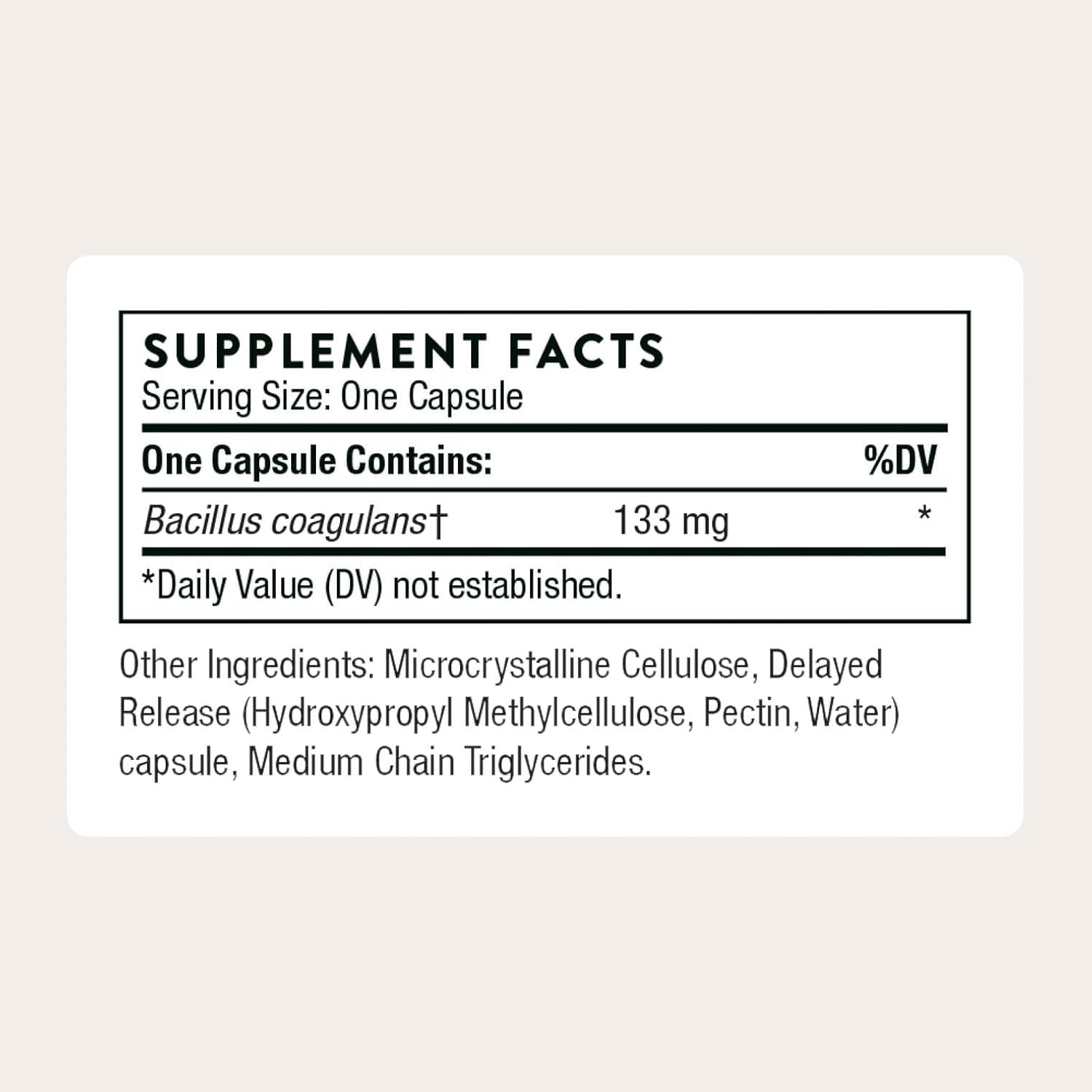 THORNE - Bacillus Coagulans Probiotic - Shelf Stable Probiotic Supplement to Promote GI Health* - 60 Capsules