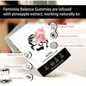 Feminine Balance Gummies, Vegan Hawaiian Pineapple, Ph Balance, Healthy Odor, Flora and Immune Support, Vaginal Health Support, 60 Count