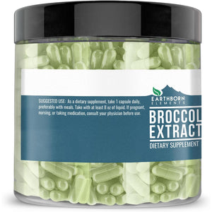 Earthborn Elements Broccoli Extract 200 Capsules, Pure & Undiluted, No Additives