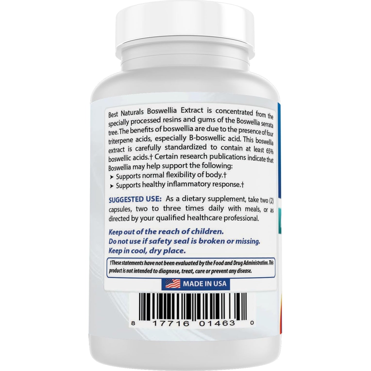 Best Naturals Boswellia Serrata Joint Health 250 Mg 120 Capsules - Standardized to 65% Boswellic Acid (120 Count (Pack of 1))