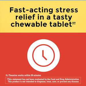 Nature Made Chewable L Theanine 200Mg, L-Theanine Supplement for Stress Relief, 50 Chewable Tablets, 50 Day Supply