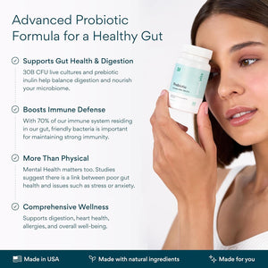 Bettervits Probiotics for Women & Men – 75 Billion CFU | Digestive Health and Gut Support Prebiotic | 14 Clinically Studied Strains with Vitamin B12, Lactobacillus and Inulin Fiber | 30 Capsules