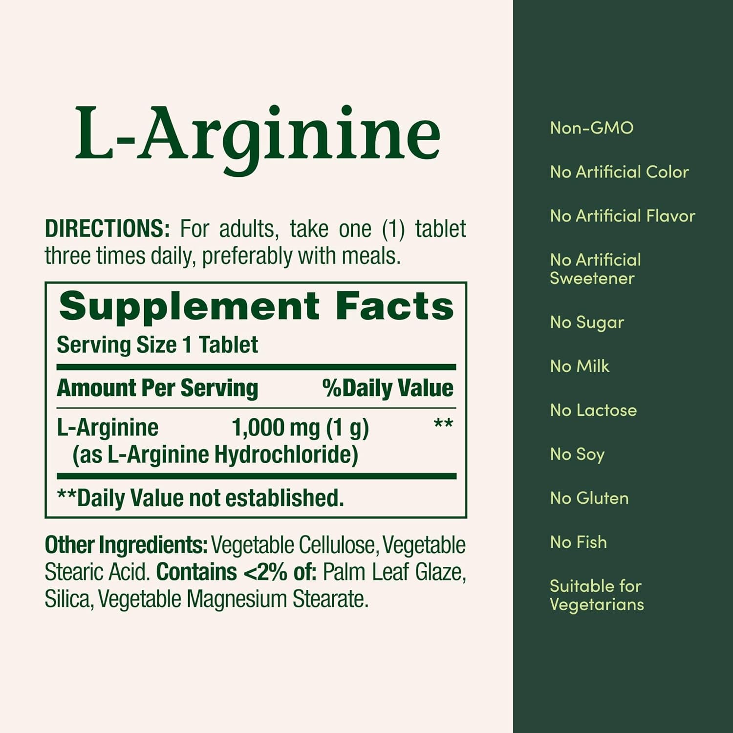 Nature’S Bounty L-Arginine 1000Mg for Supporting Blood Flow and Vascular Function – Non-Gmo, Gluten Free, 50 Tablets