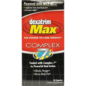 ILIOS Dexatrim Max Appetite Suppressant for Weight Loss – 1 Pack Weight Loss Pills for Women & Men, Fat Burner Supplement to Reduce Hunger, Complex 7 Formula, 60 Capsules Packaging