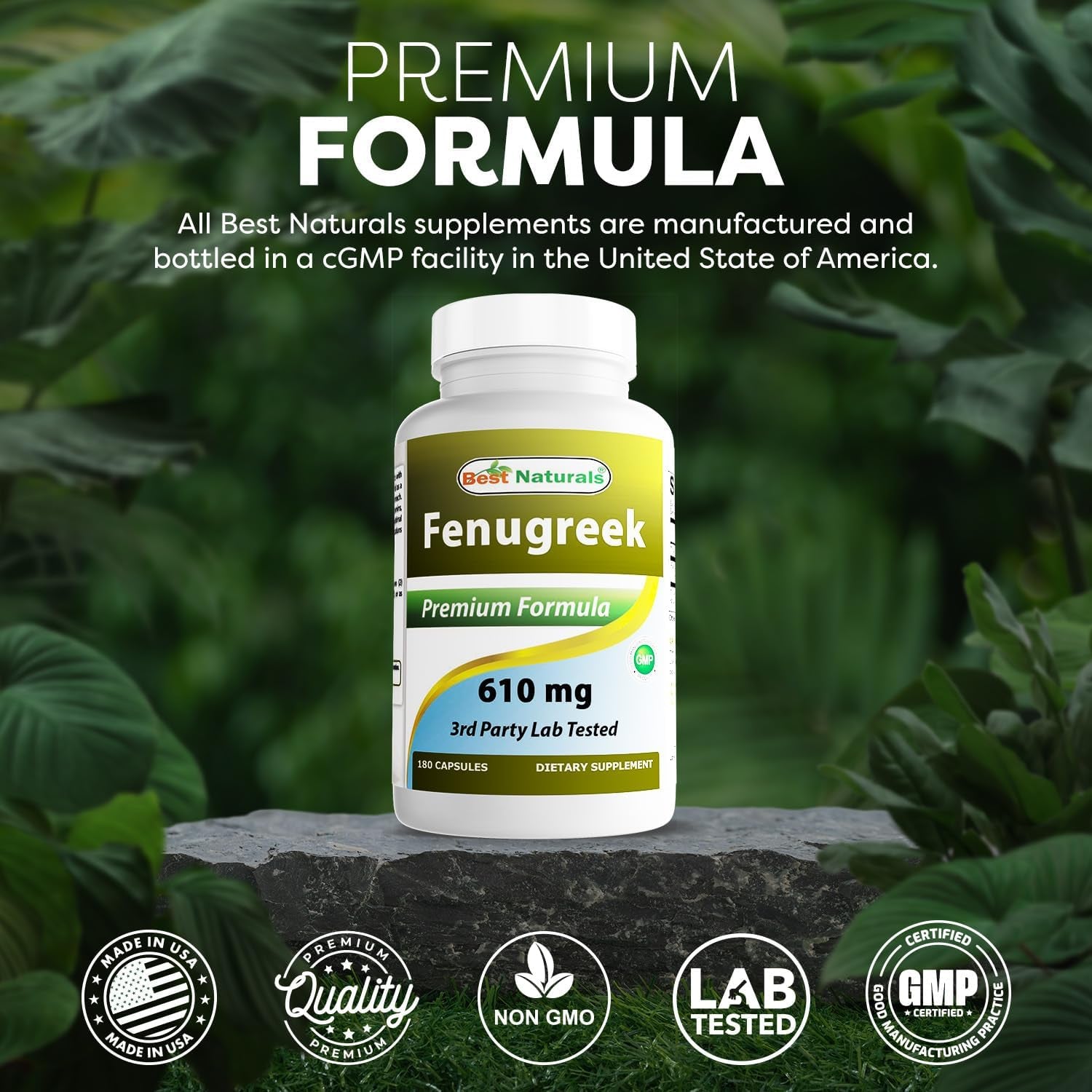 Best Naturals Fenugreek Seed 610 Mg 180 Capsules