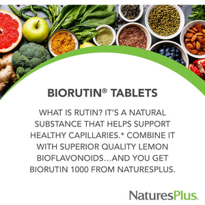 Naturesplus Biorutin - 1000Mg, 90 Tablets - Bioflavonoid & Rutin Complex - Vegetarian, Gluten Free - 90 Servings