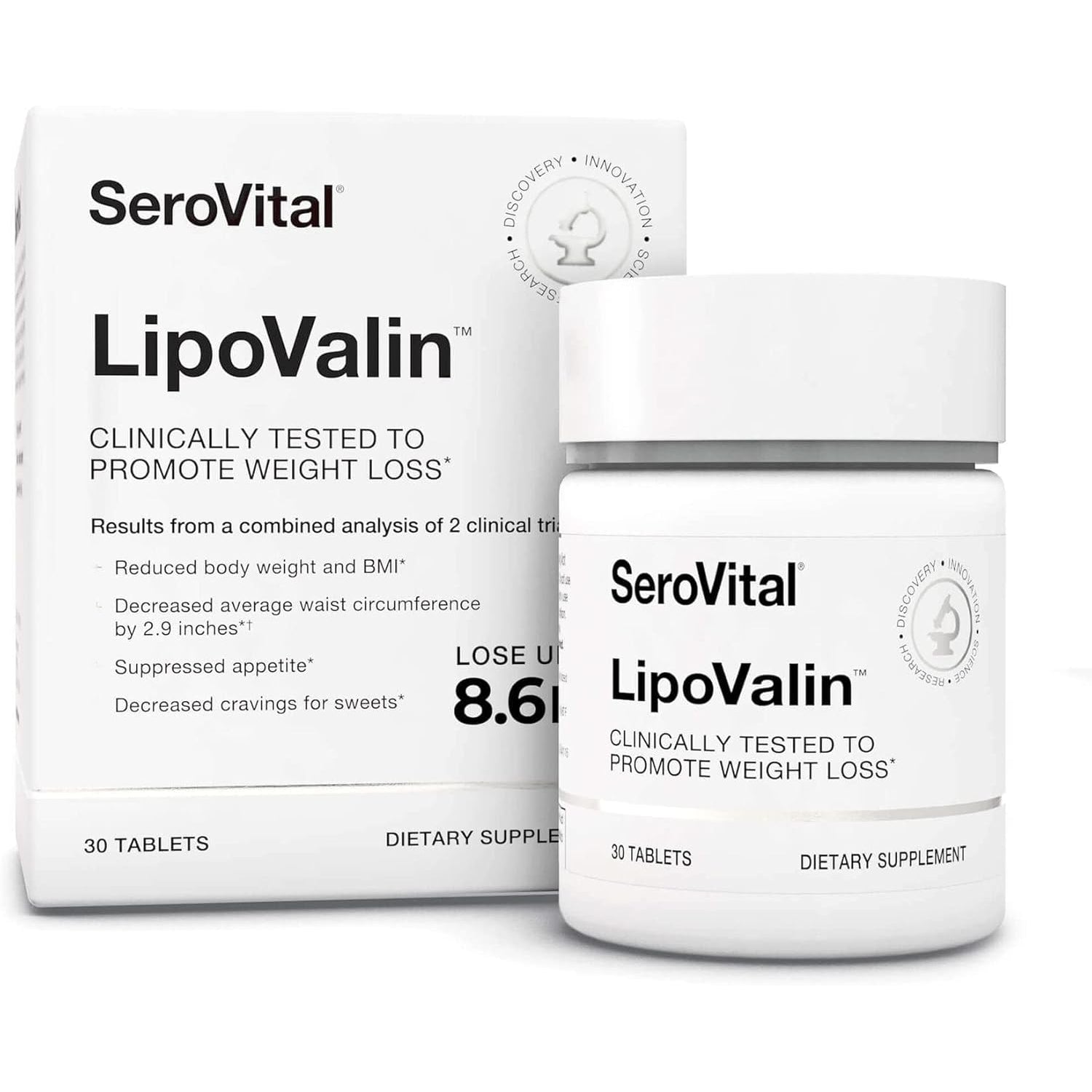 Serovital Lipovalin Clinically Validated Weight Loss Pills for Women Diet Pill, Appetite Suppressant, Stimulant-Free Weight Loss Supplement - 30 Count (30 Tablets)