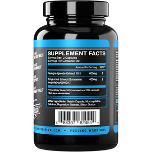 Eflow Nutrition Fadogia Agrestis + Tongkat Ali - [2-In-1] Natural Performance Supplement for Health and Wellness - Hormone, Energy, & Mood Support - Extract Powder (60 Capsules)