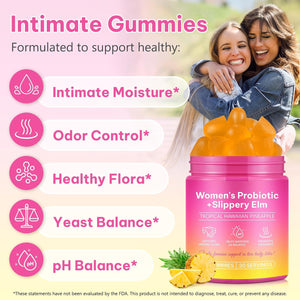 2 Pack Women'S Probiotic Gummies for Vaginal Health - Ph Balance & Immune Support Supplement, Pineapple Flavor, 120 Count | Feminine Care Vitamins for Women