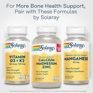 SOLARAY Manganese Supplement 50 Mg - Essential Trace Minerals - Advanced Trace Mineral Supplements for Bone Strength and Bone Health Support - Lab Verified, 60-Day Guarantee, 100 Servings, 100 Vegcaps