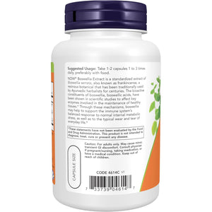 NOW Foods Supplements, Boswellia Extract 250 Mg, plus Turmeric Root Extract, 120 Veg Capsules