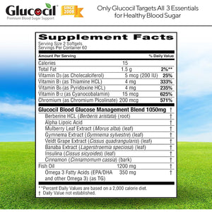 Glucocil – Softgels - Premium Blood Sugar Support - over 2 Million Bottles Sold - Supports the 3 Essentials for Healthy Blood Sugar - since 2008, with Berberine, Proprietary Mulberry Leaf, and More