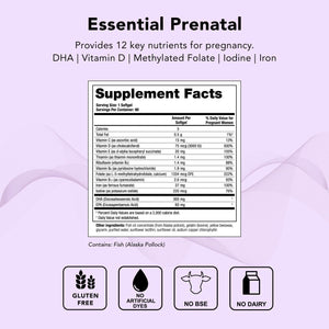 Theralogix Theranatal One Prenatal Vitamin - 90-Day Supply - Prenatal Multivitamin with DHA, Vitamin D3, Methylated Folate, Iron & More to Support a Healthy Pregnancy* - NSF Certified - 90 Softgels
