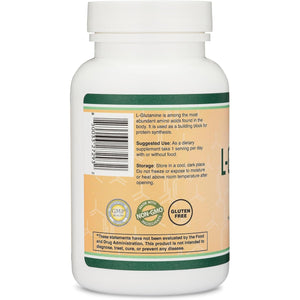 L Glutamine Capsules - (1000Mg Servings, 120 Capsules) Non-Gmo, Gluten Free, Keto Safe, Vegan Friendly, Third Party Tested (For Endurance and Gut Health) by Double Wood