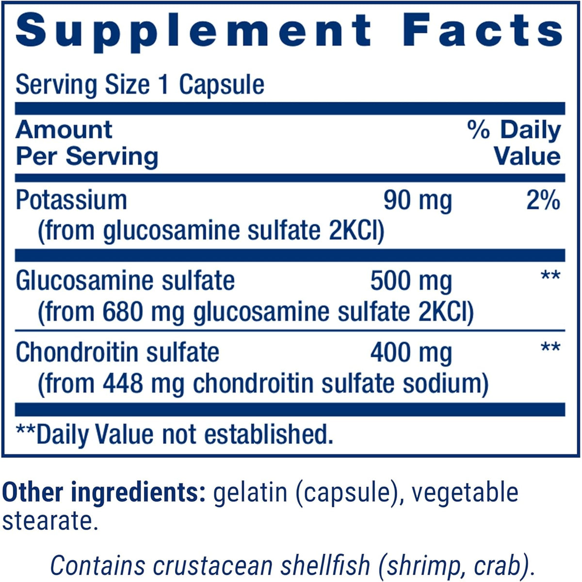 Life Extension Glucosamine/Chondroitin Capsules for Healthy Joints and Cartilage, Non-Gmo, Gluten-Free, 90 Capsules