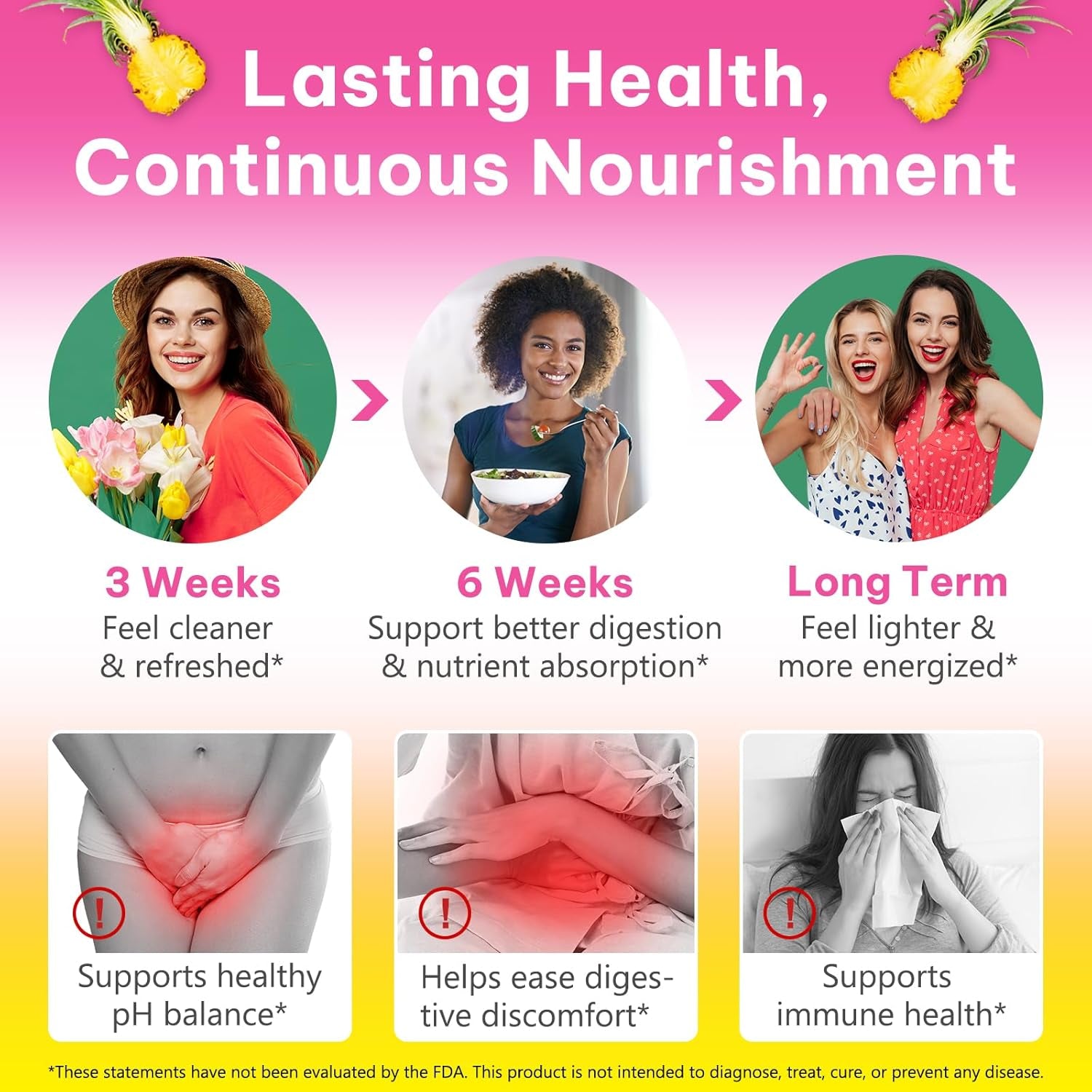 Feminine Probiotics Gummies,Vaginal Women Probiotic,Feminine Balance Ph Gummies for Healthy Odor,Improve Immune,Support Vaginal Health,With Slippery Elm(60 Gummies)