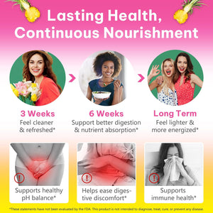 2 Pack Women'S Probiotic Gummies for Vaginal Health - Ph Balance & Immune Support Supplement, Pineapple Flavor, 120 Count | Feminine Care Vitamins for Women