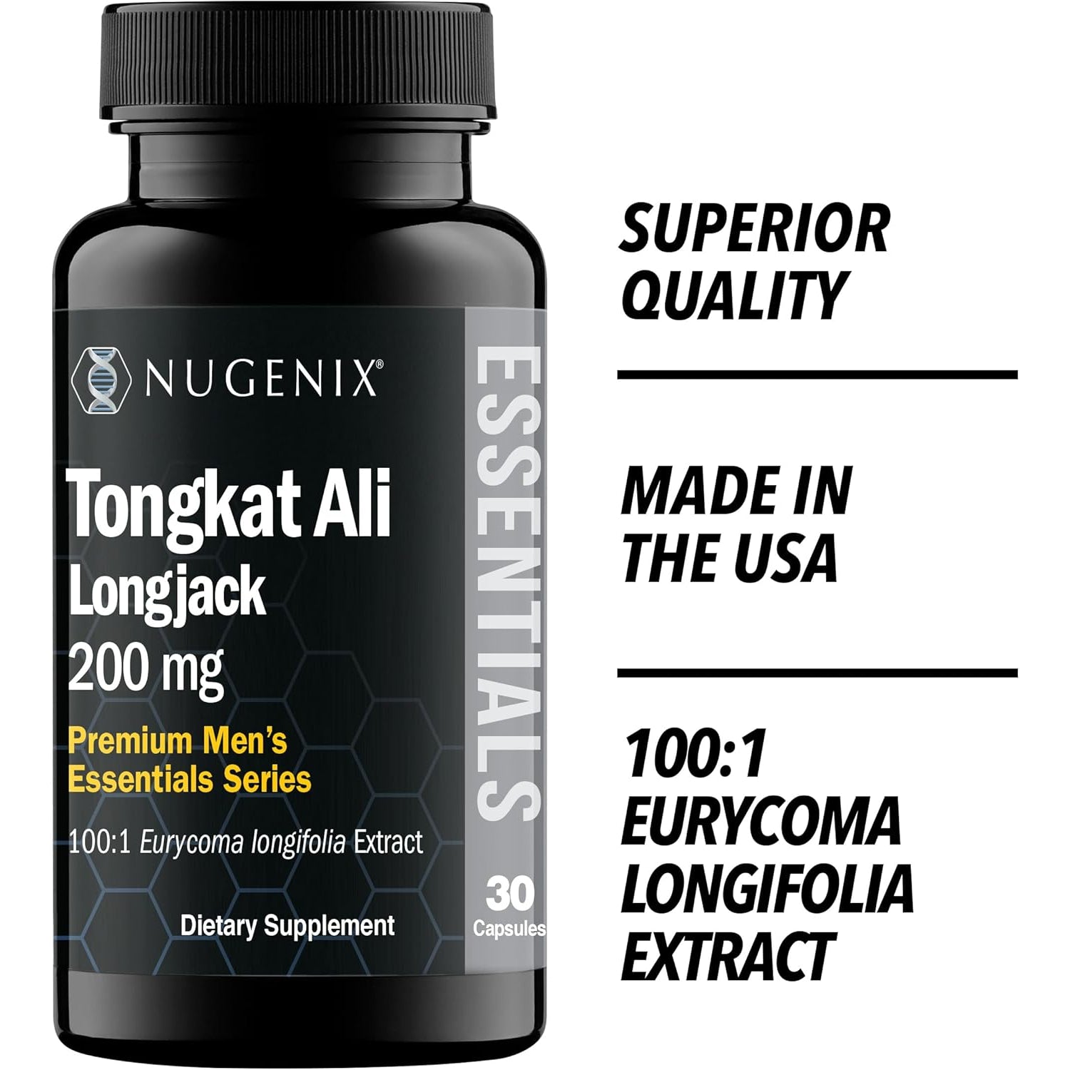 Nugenix Essentials Tongkat Ali for Men, Support for Men'S Health, Longjack Eurycoma Longifolia Extract, 30Ct