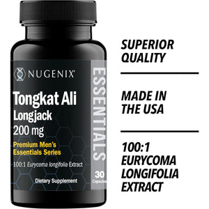 Nugenix Essentials Tongkat Ali for Men, Support for Men'S Health, Longjack Eurycoma Longifolia Extract, 30Ct