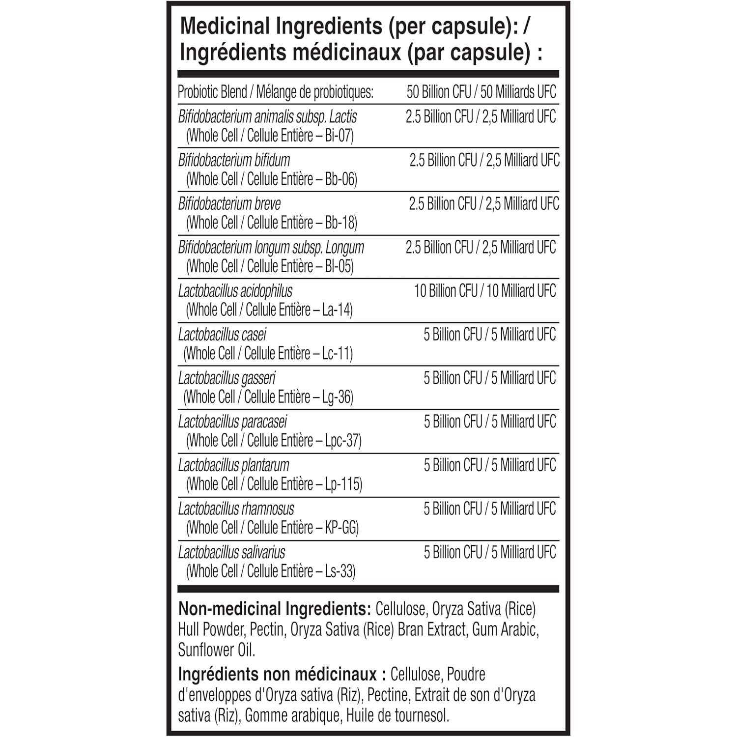 NATURELO Probiotics for Digestive Health, 50 Billion CFU, 60 Vegetarian Capsules, 11 Strains, Daily Use Supplement, Delayed Release, No-Fridge, Boosts Immune System, Probiotics for Women & Men