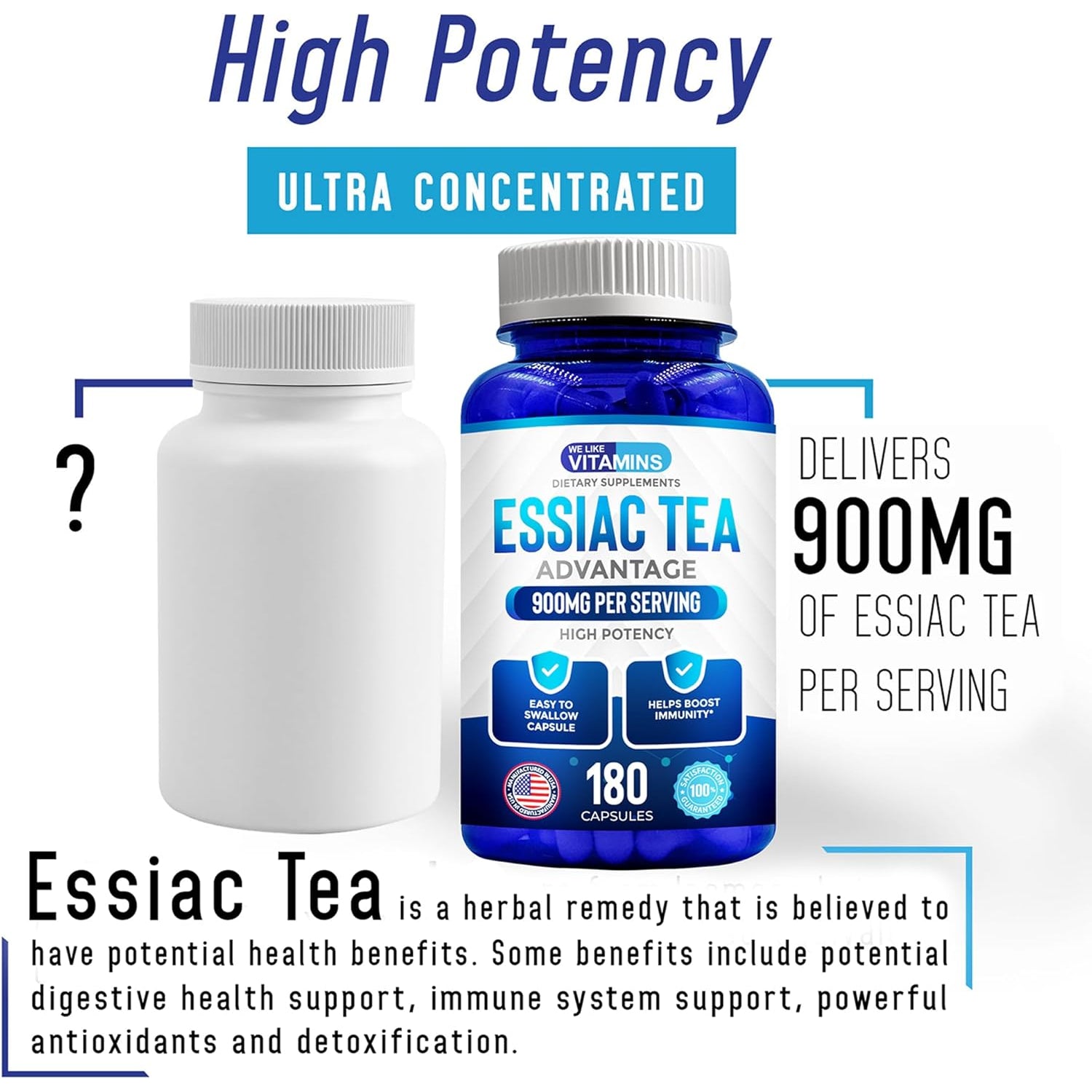 We like Vitamins Essiac Tea Capsules - 180 Count Immune Support Supplement with Burdock, Sheep Sorrel, Slippery Elm & Turkey Rhubarb - Genuine Essiac Tea 900Mg Daily Dose