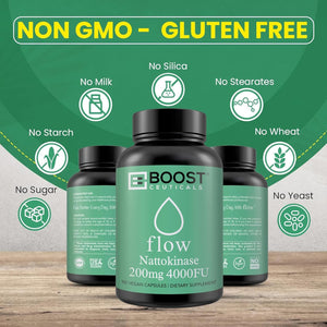 Nattokinase 4000 FU 100 Capsules | Vegan No K2 No Fillers | Clean Enzyme for Circulation & Blood Thinner & Blood Flow Support | Boostceuticals