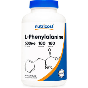Nutricost L-Phenylalanine 500Mg; 180 Capsules